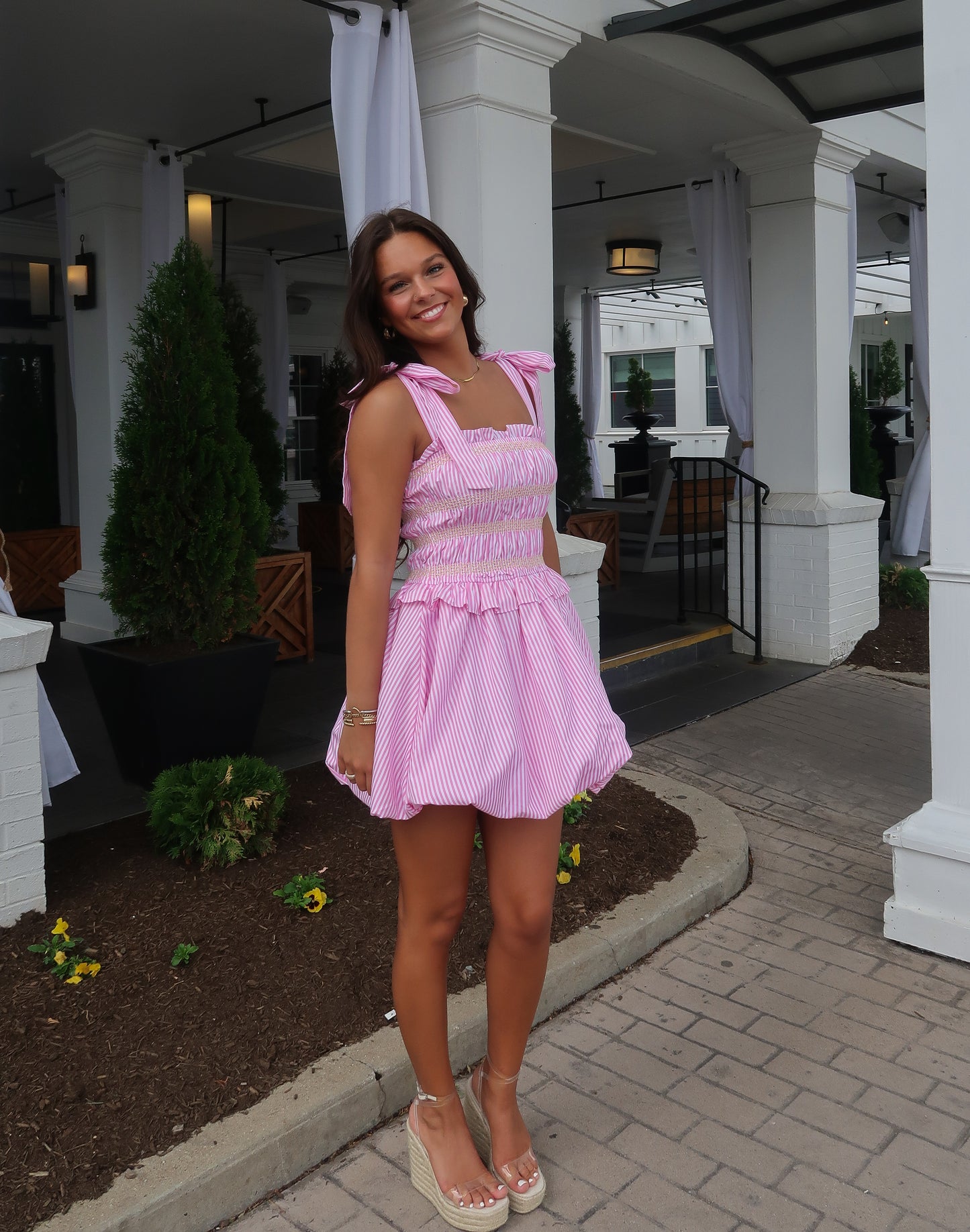 Marley Stripe Bubble Dress | Pink