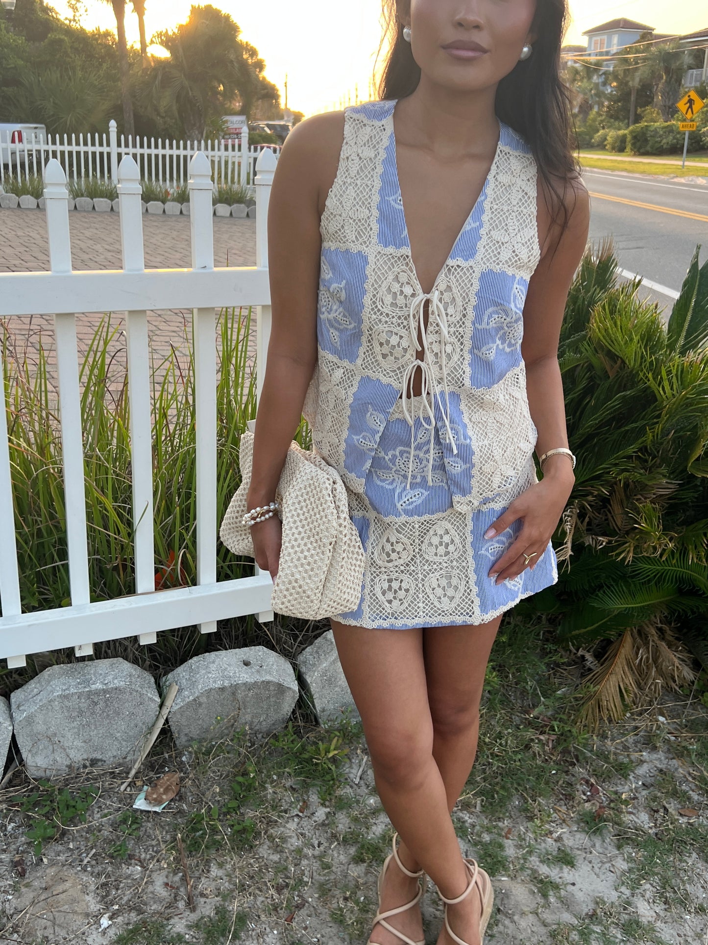 Mykonos Blue Crochet Top