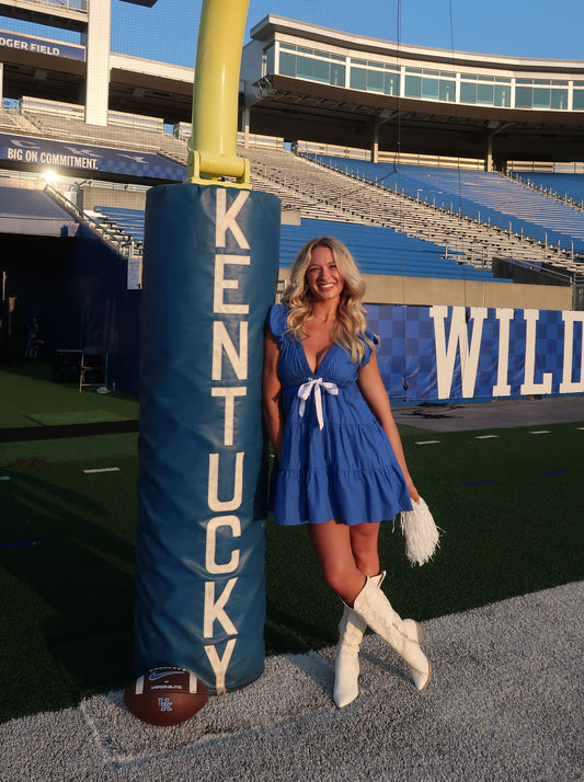 First Down Kentucky Bow Dress | Blue