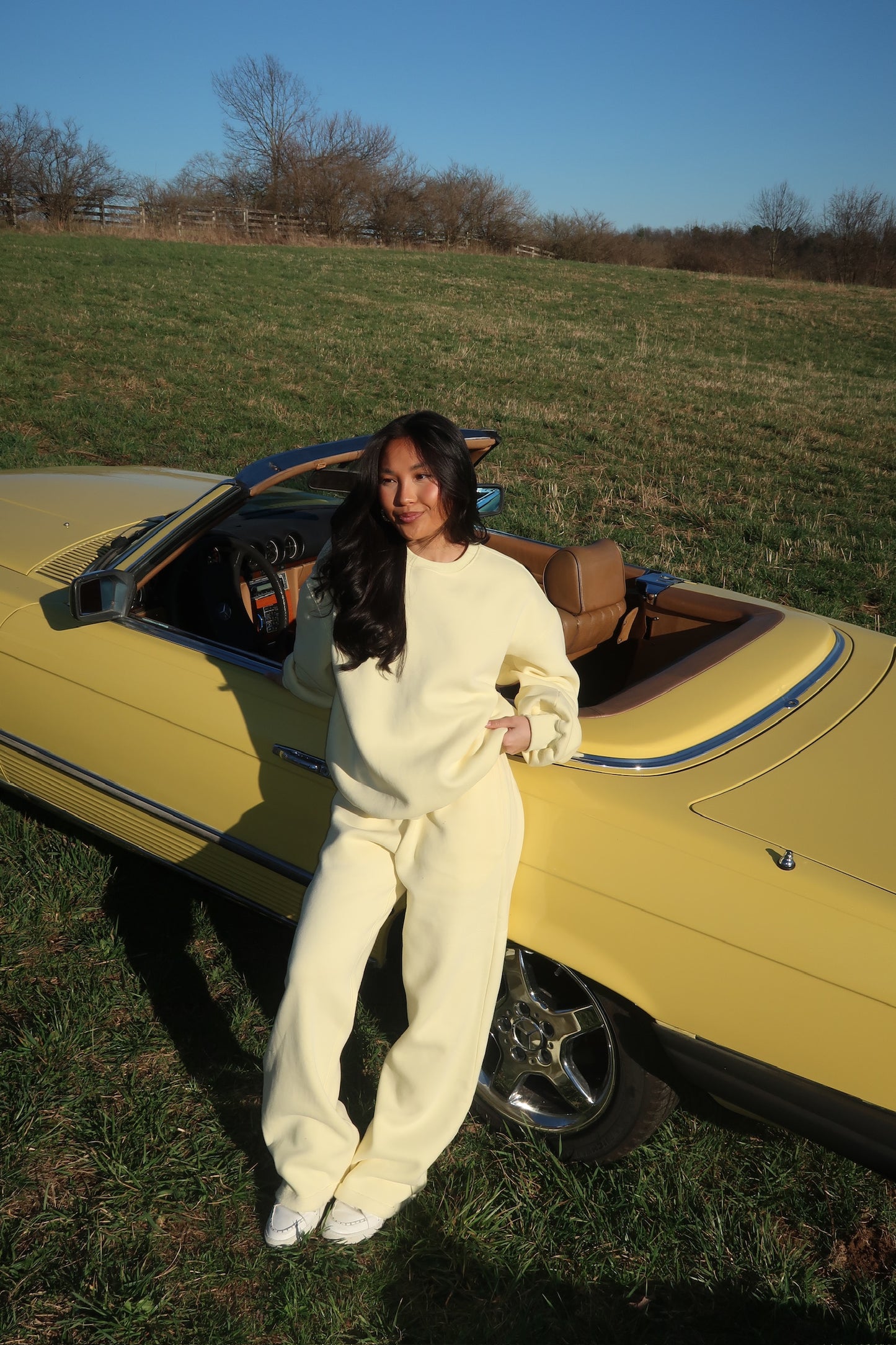 Haven Wide Leg Sweatshirt | Butter Yellow