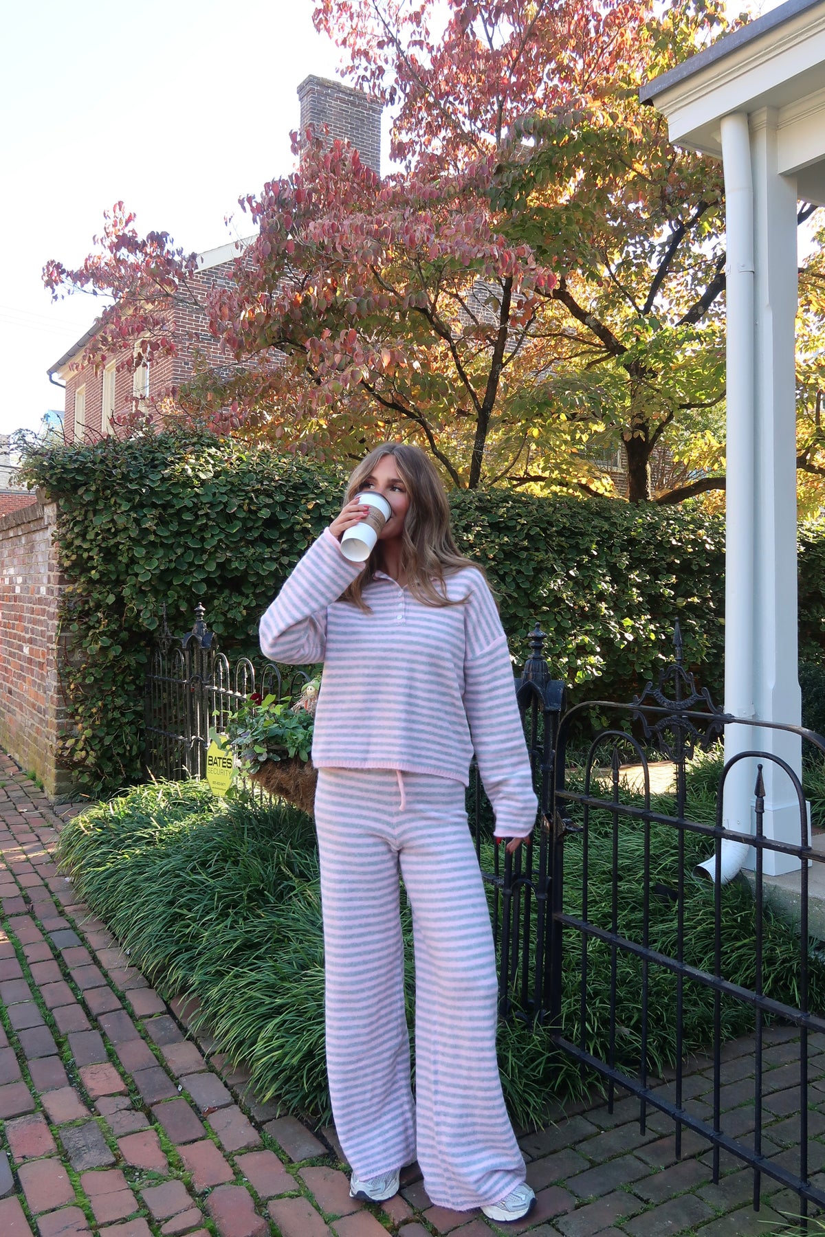 Cloud Knit Stripe Pants | Bubblegum