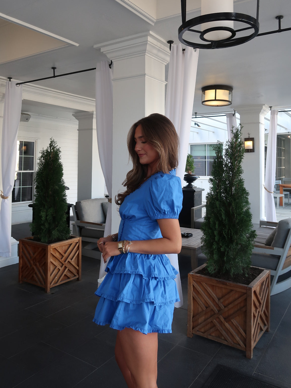 Harper Ruffle Romper | Blue