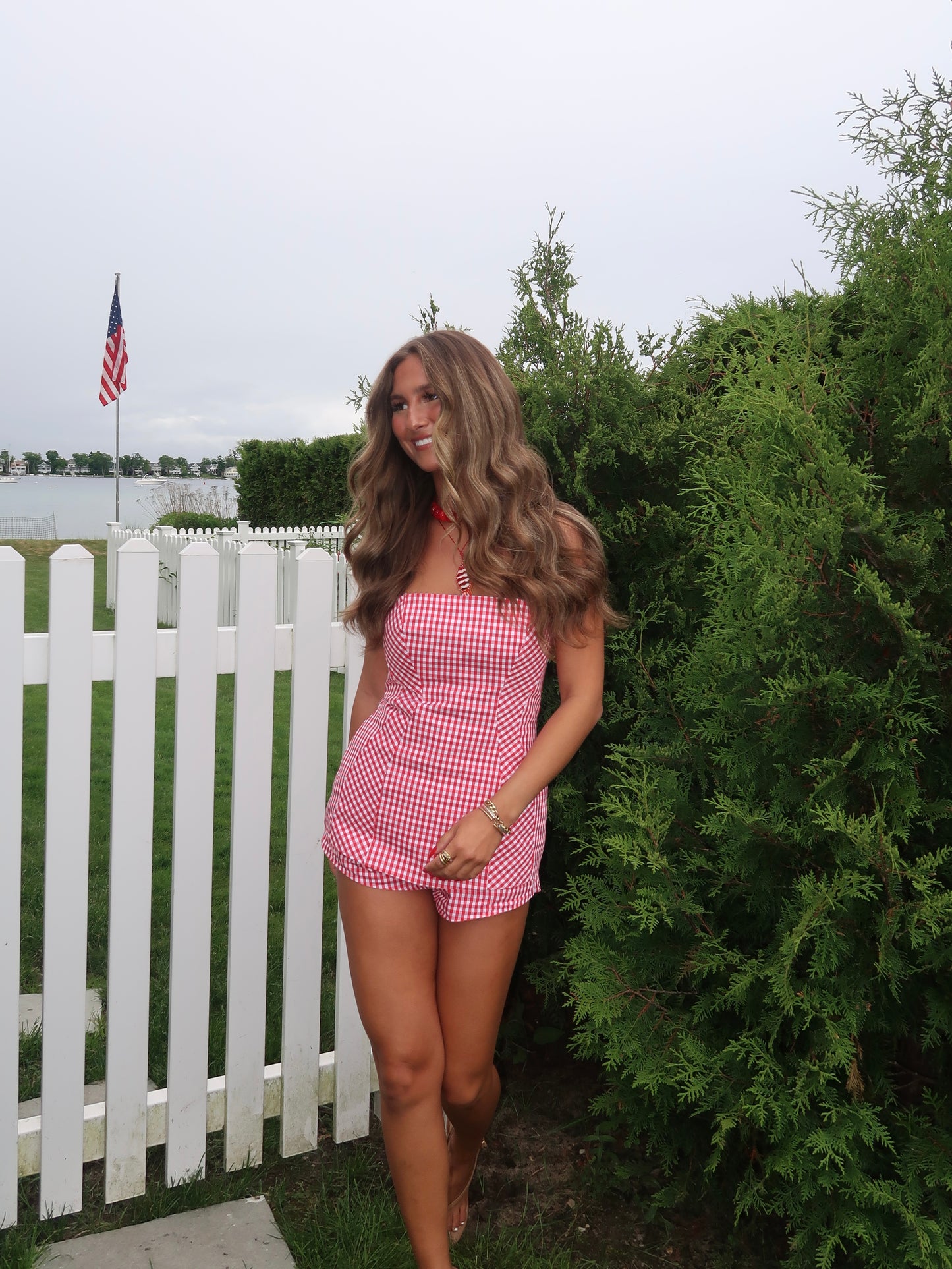 American Honey Gingham Set | Red