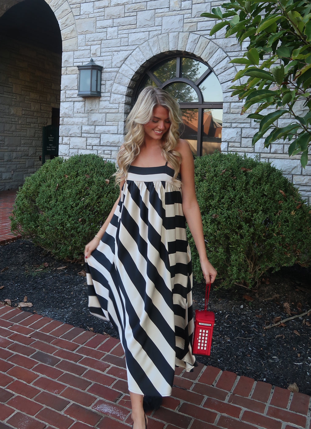 Elle Stripe Midi Dress