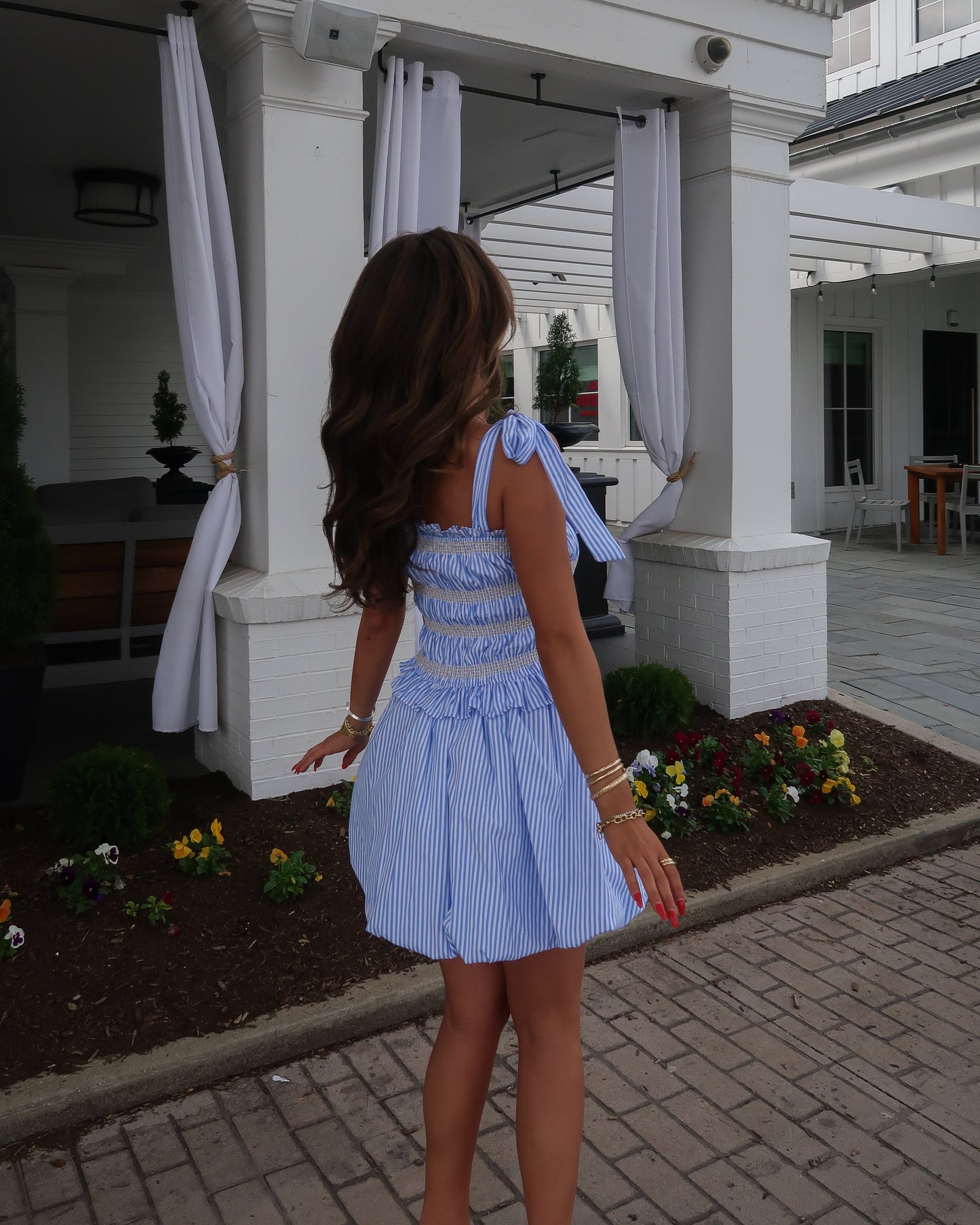 Marley Stripe Bubble Dress | Blue