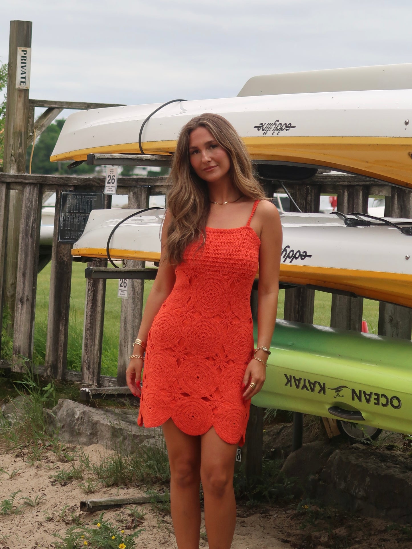 Golden Hour Crochet Mini Dress