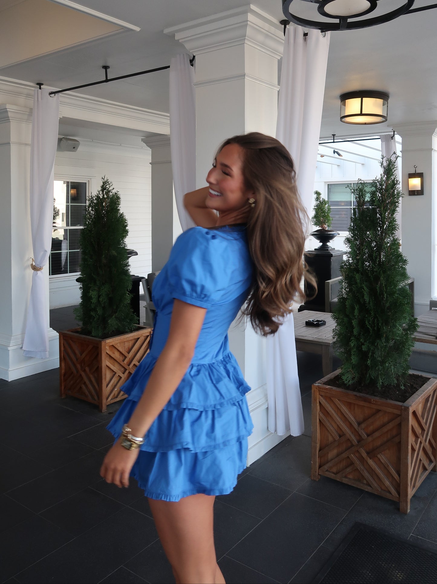 Harper Ruffle Romper | Blue