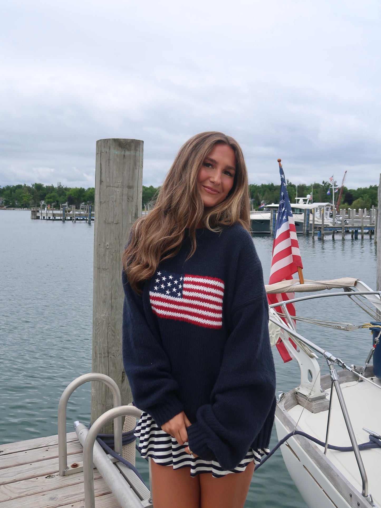 Ralph American Flag Sweater | Navy