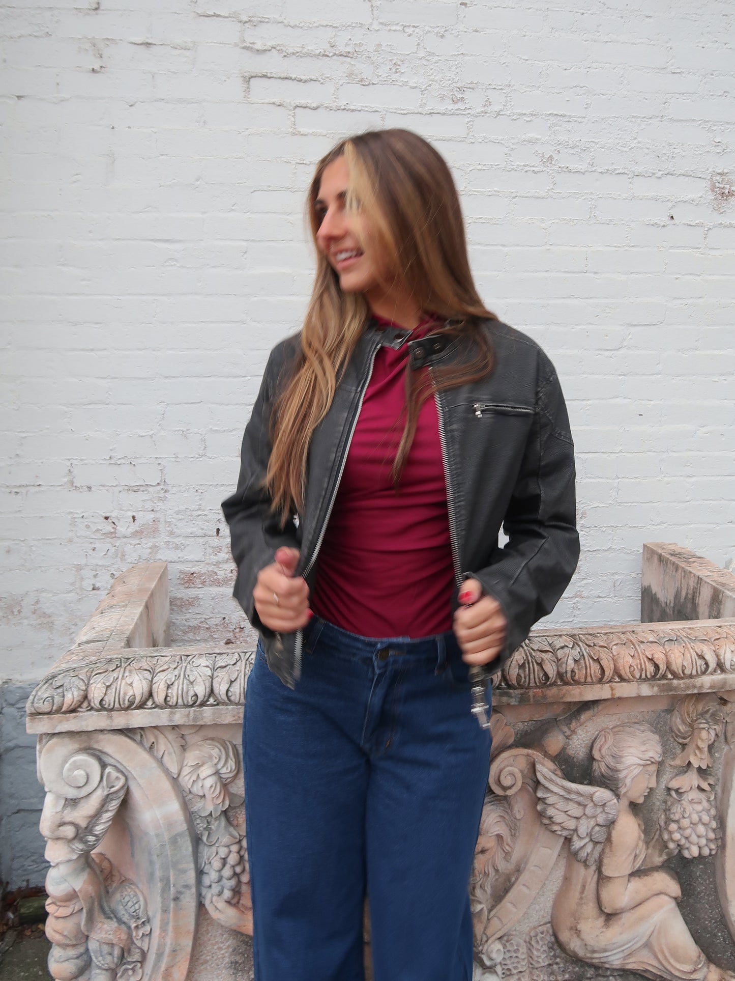 The Maeva Leather Moto Jacket