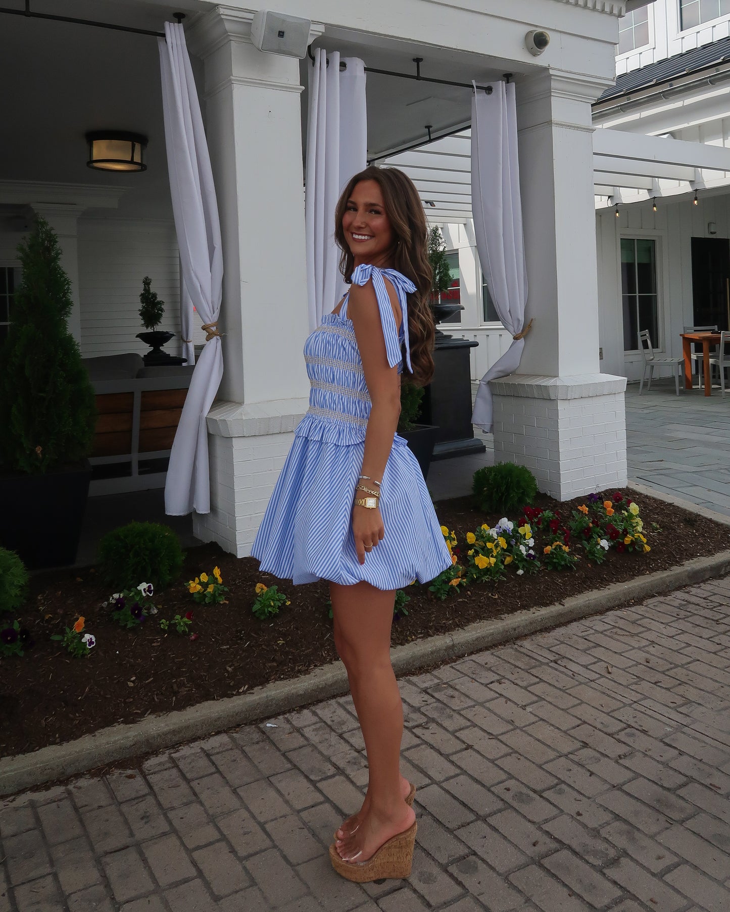 Marley Stripe Bubble Dress | Blue