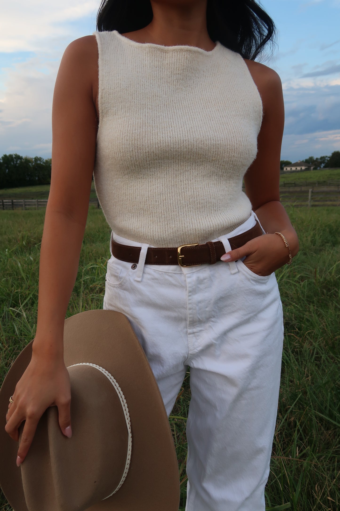 Rowan Boat Neck Tank | Cream