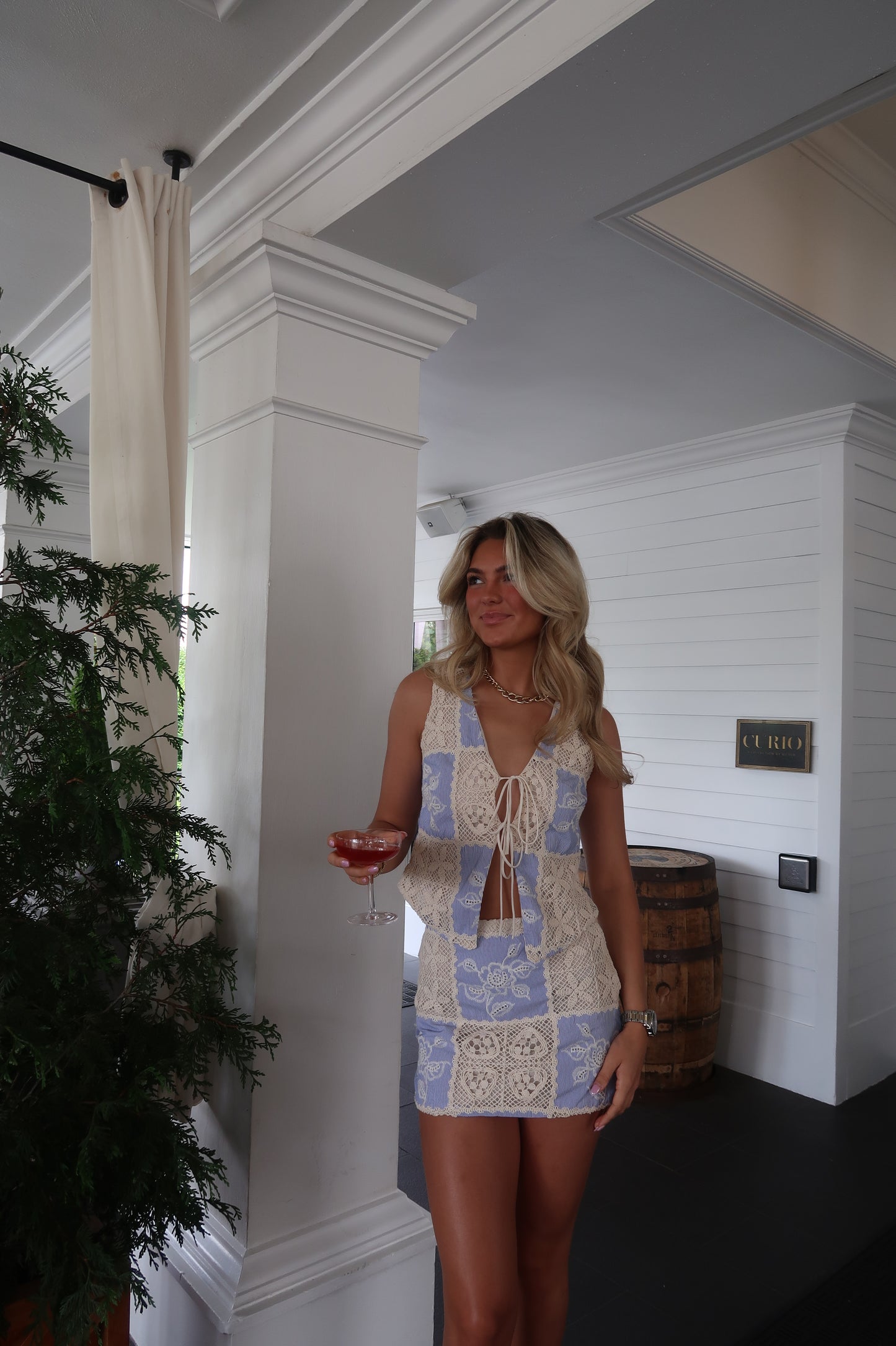 Mykonos Blue Crochet Top