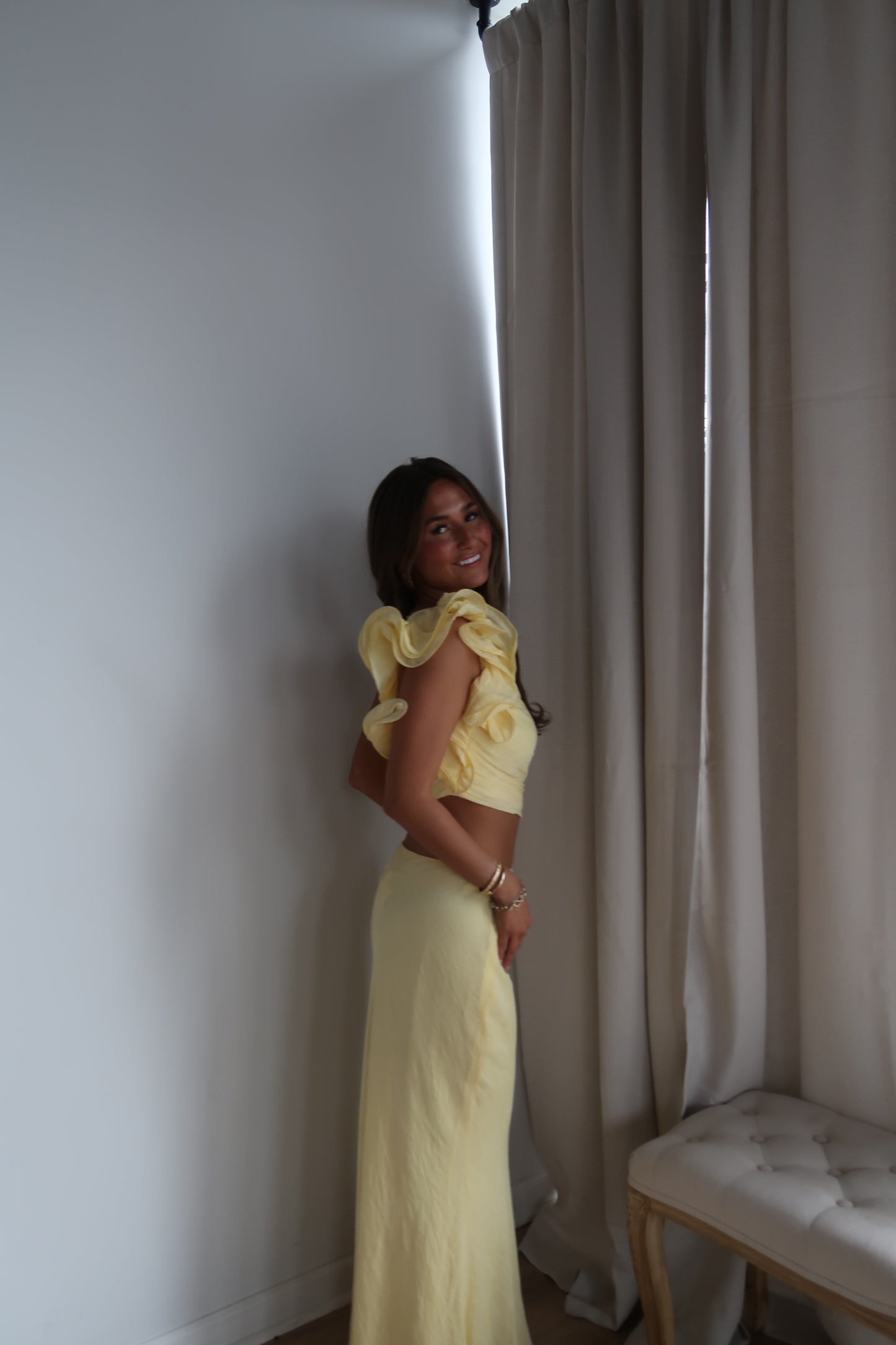 Greta Maxi Skirt | Lemon