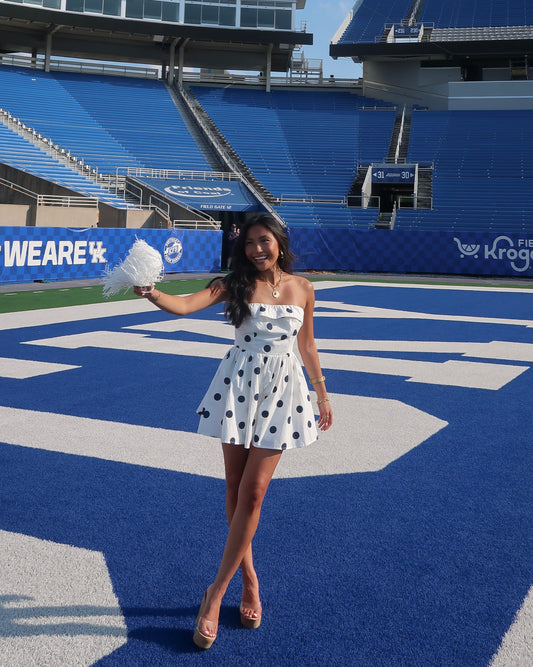 Touchdown Polka Dot Romper