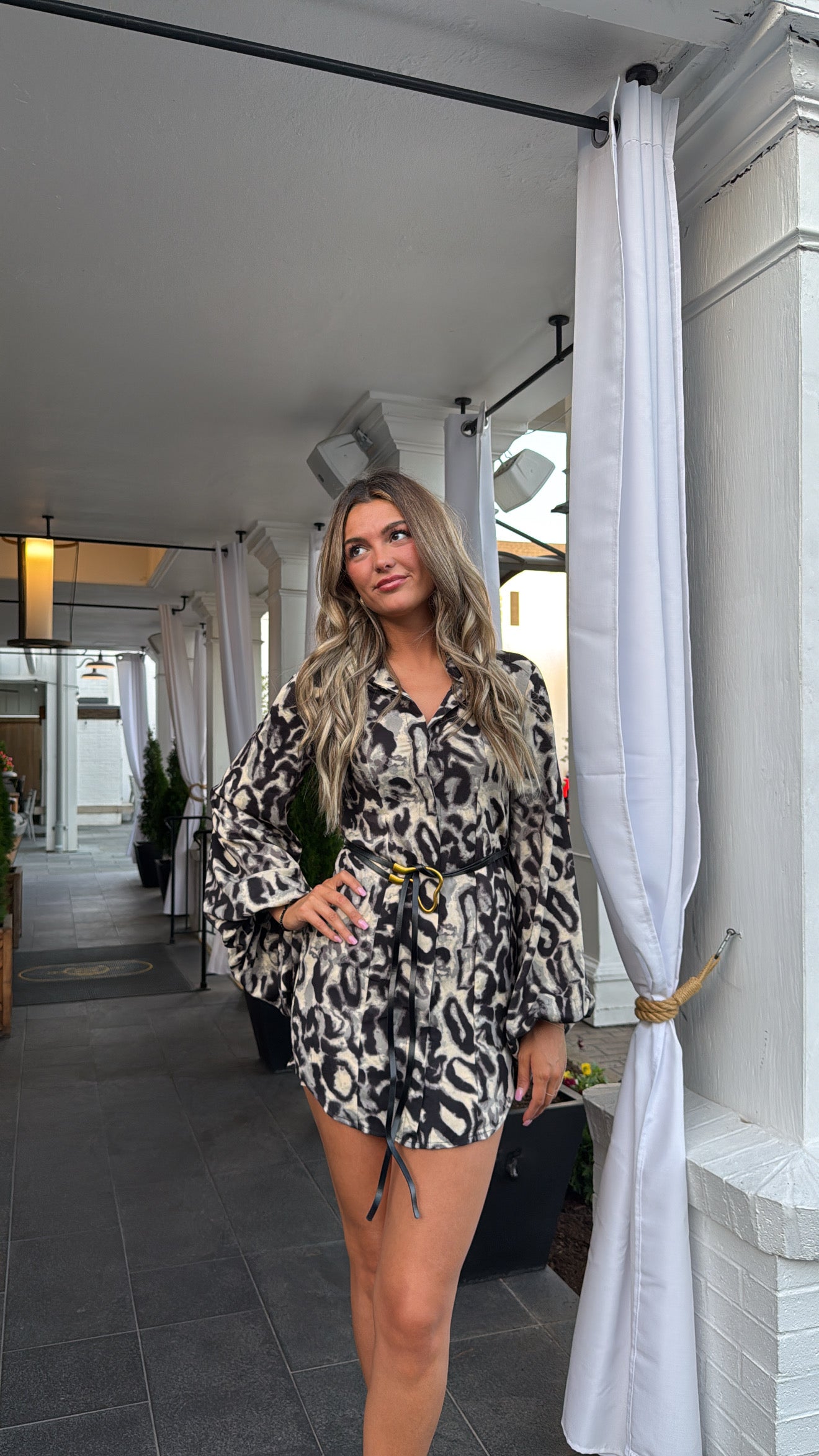 Selena Leopard Belted Dress