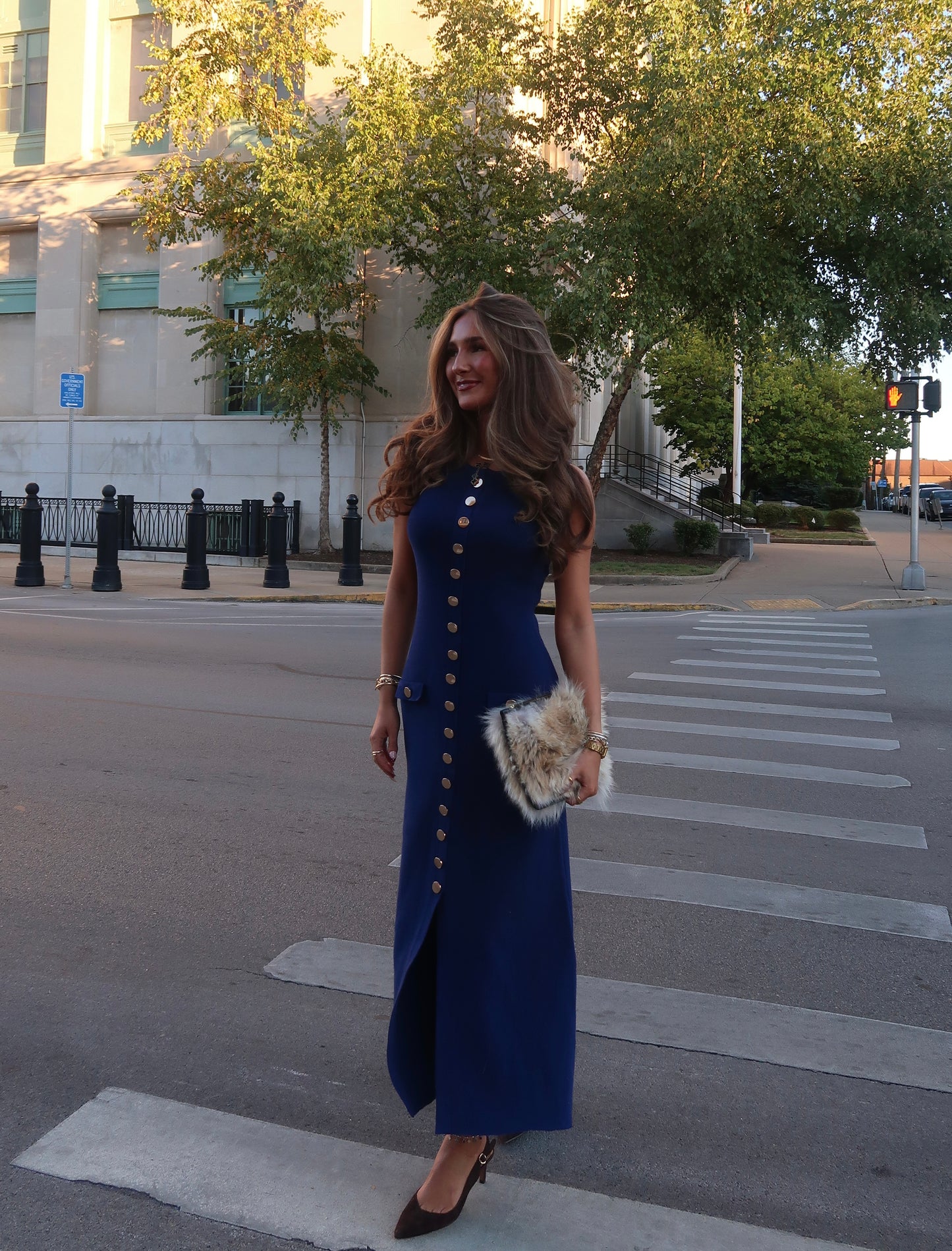 Woodson Knit Midi Dress | Navy