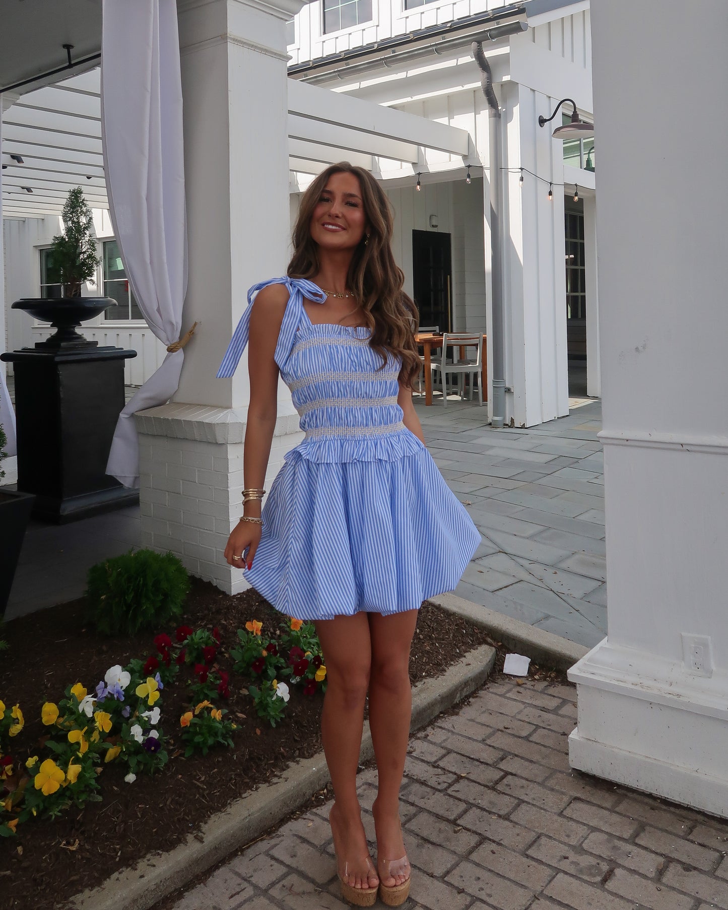 Marley Stripe Bubble Dress | Blue