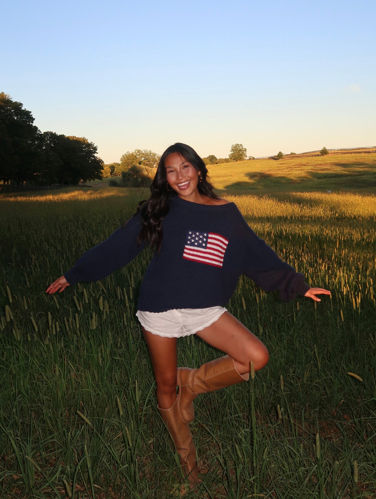Ralph American Flag Sweater | Navy