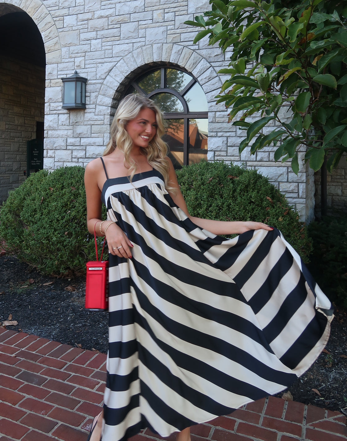 Elle Stripe Midi Dress
