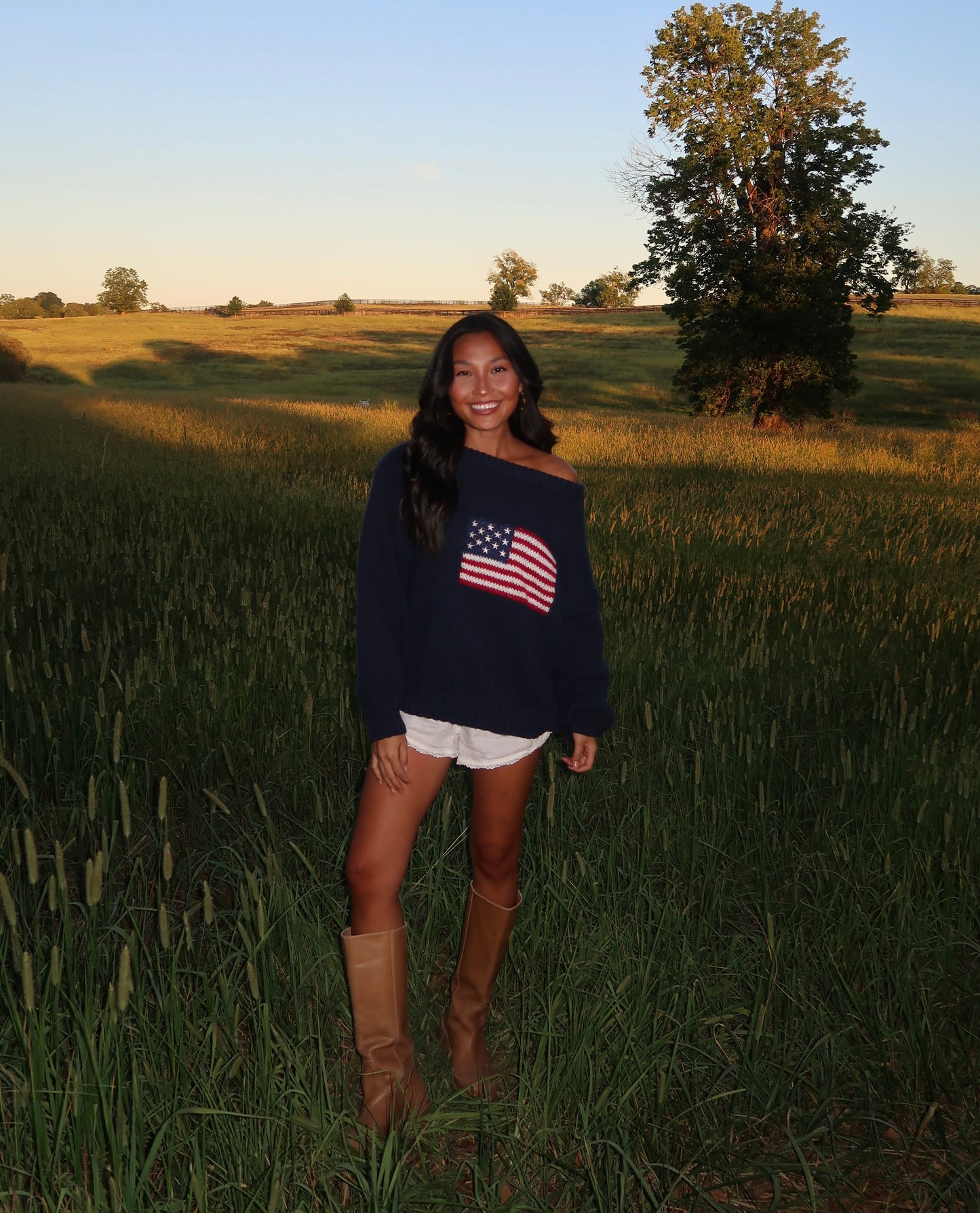 Ralph American Flag Sweater | Navy