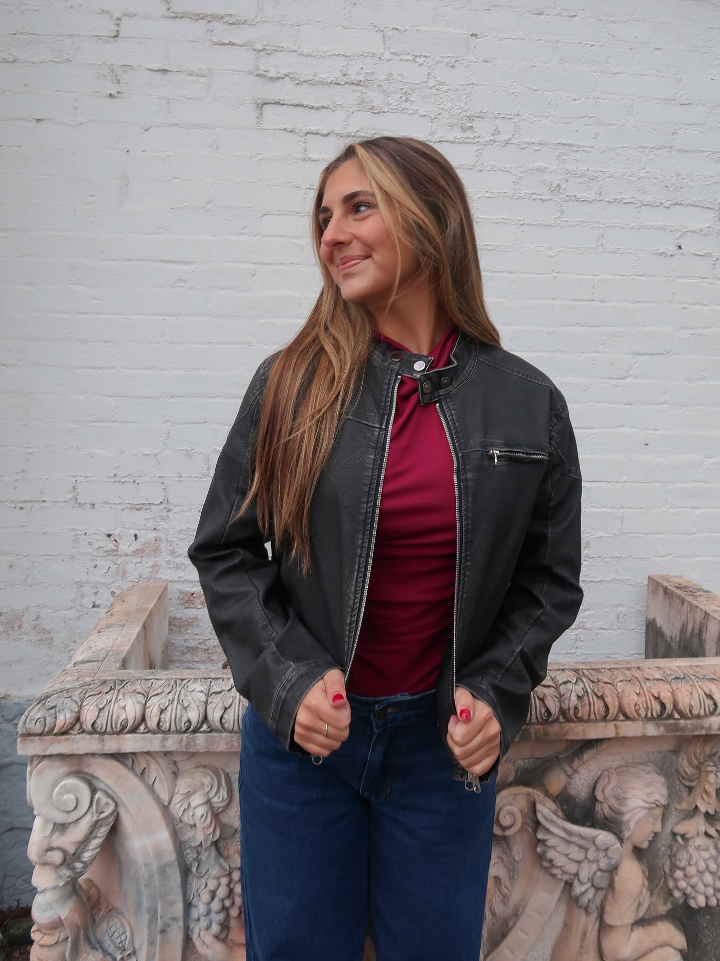 The Maeva Leather Moto Jacket