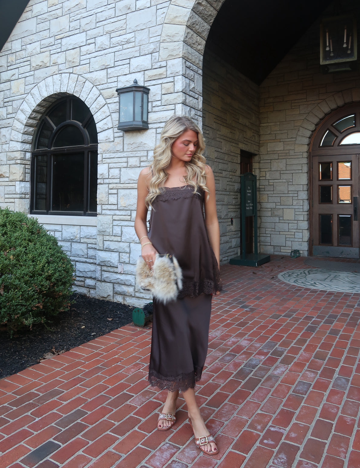 Bridget Brown Satin Set