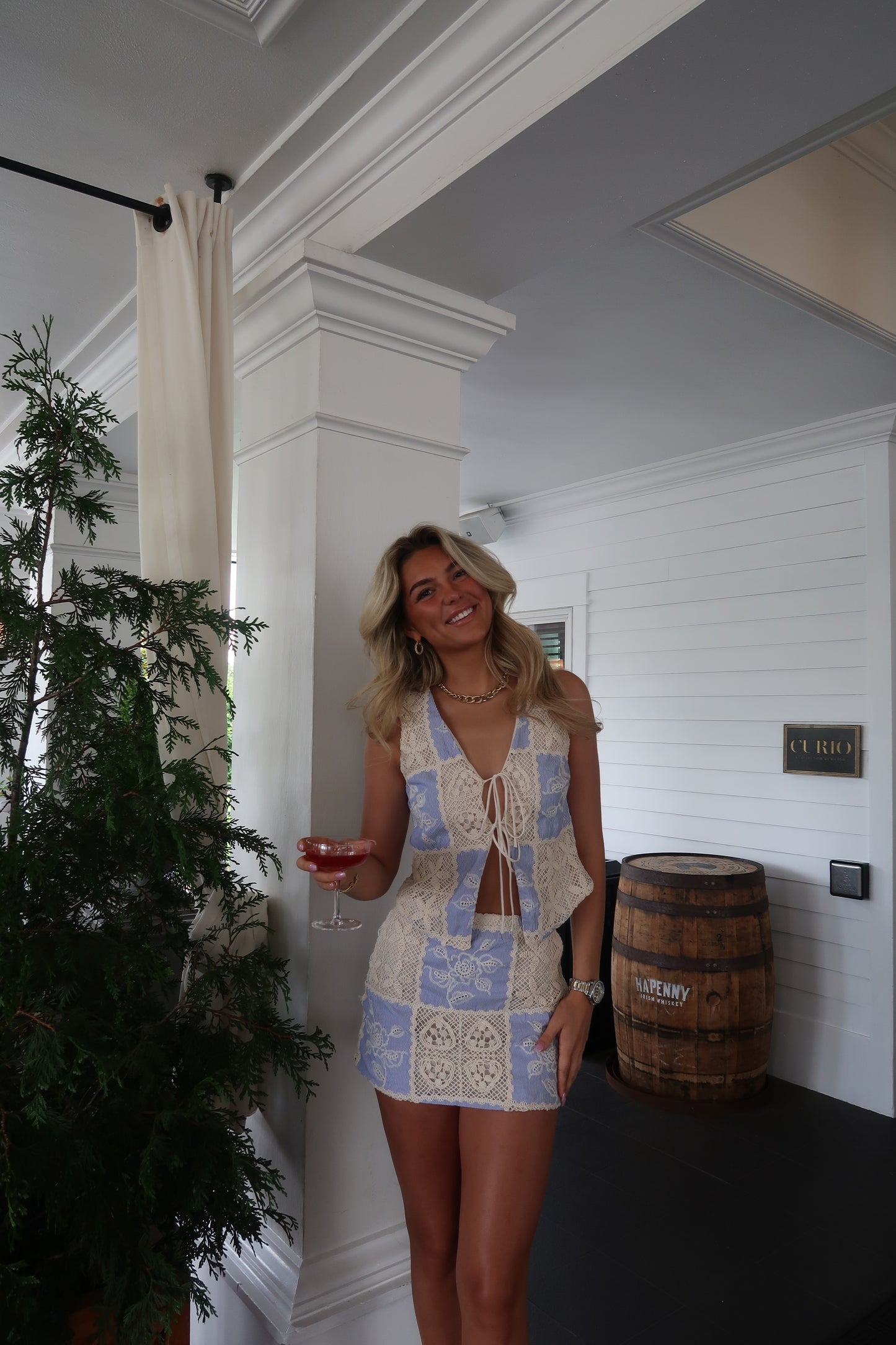 Mykonos Blue Crochet Top