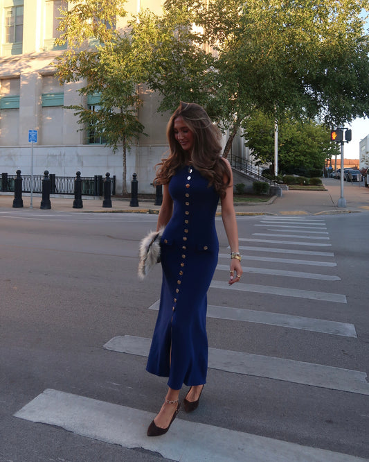 Woodson Knit Midi Dress | Navy
