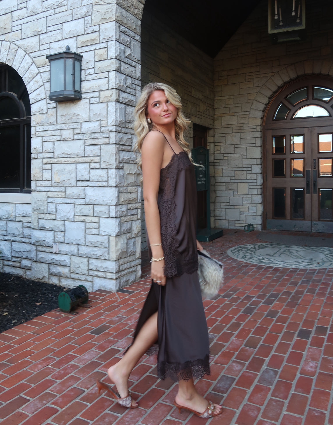 Bridget Brown Satin Set