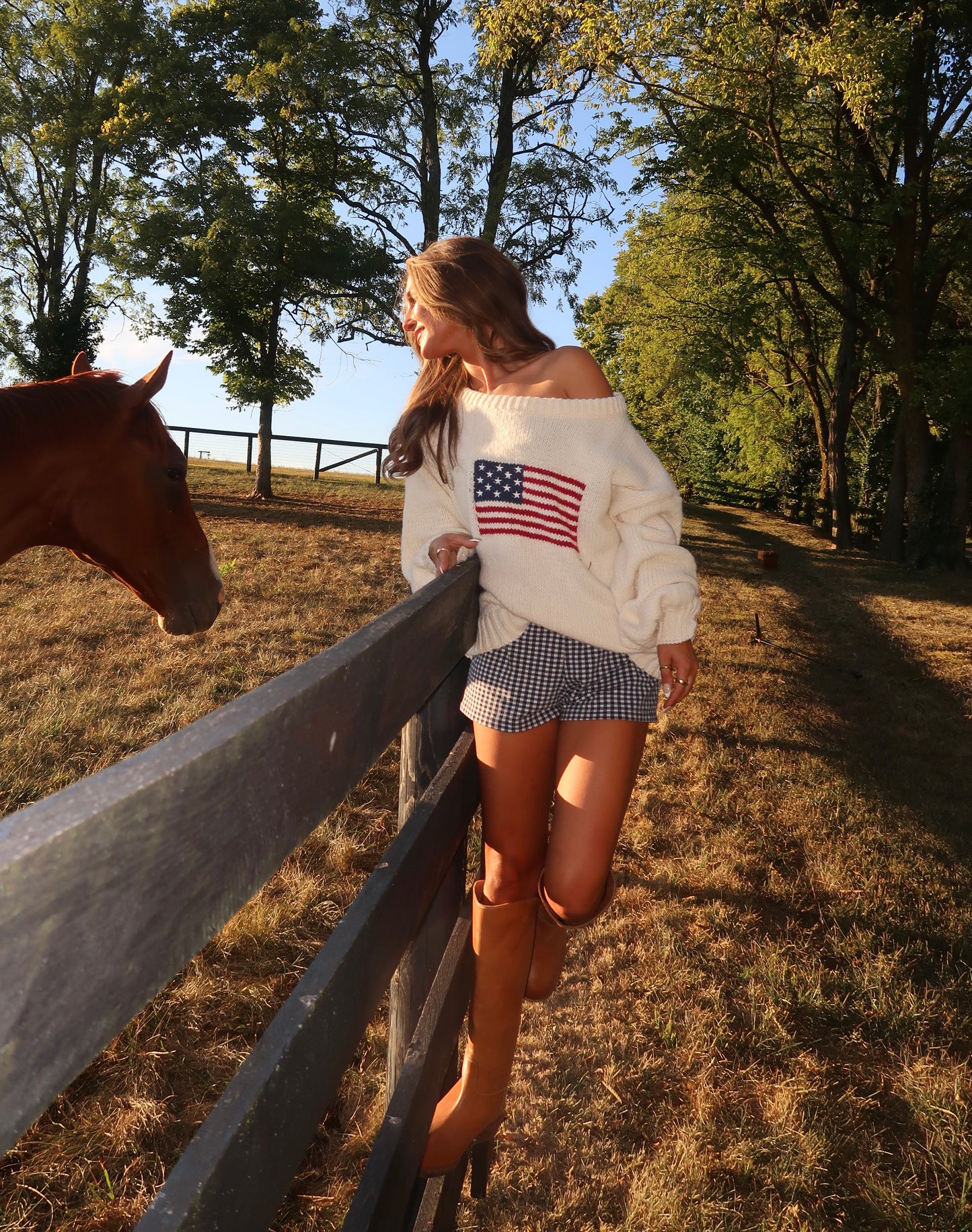 Ralph American Flag Sweater | Cream