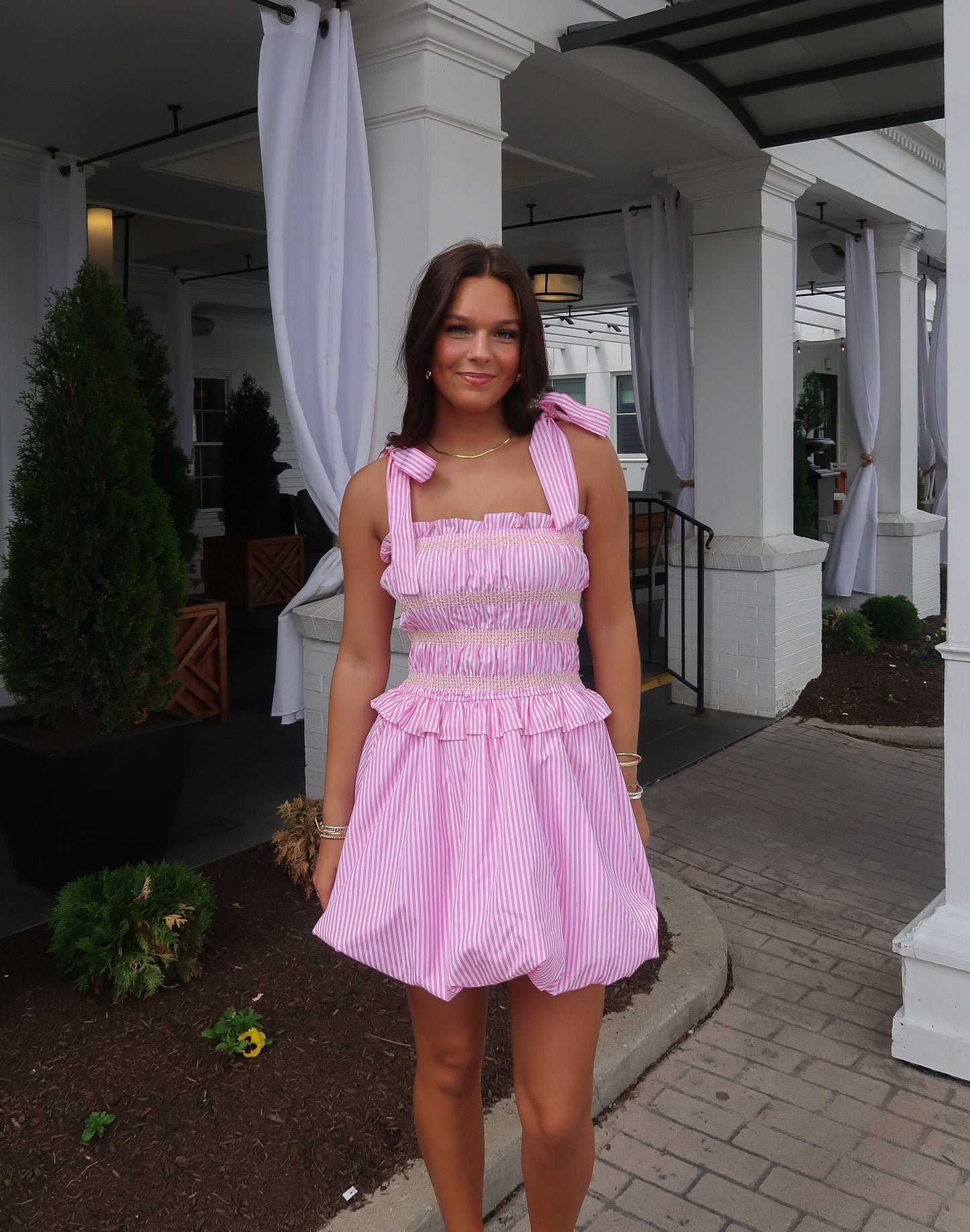 Marley Stripe Bubble Dress | Pink