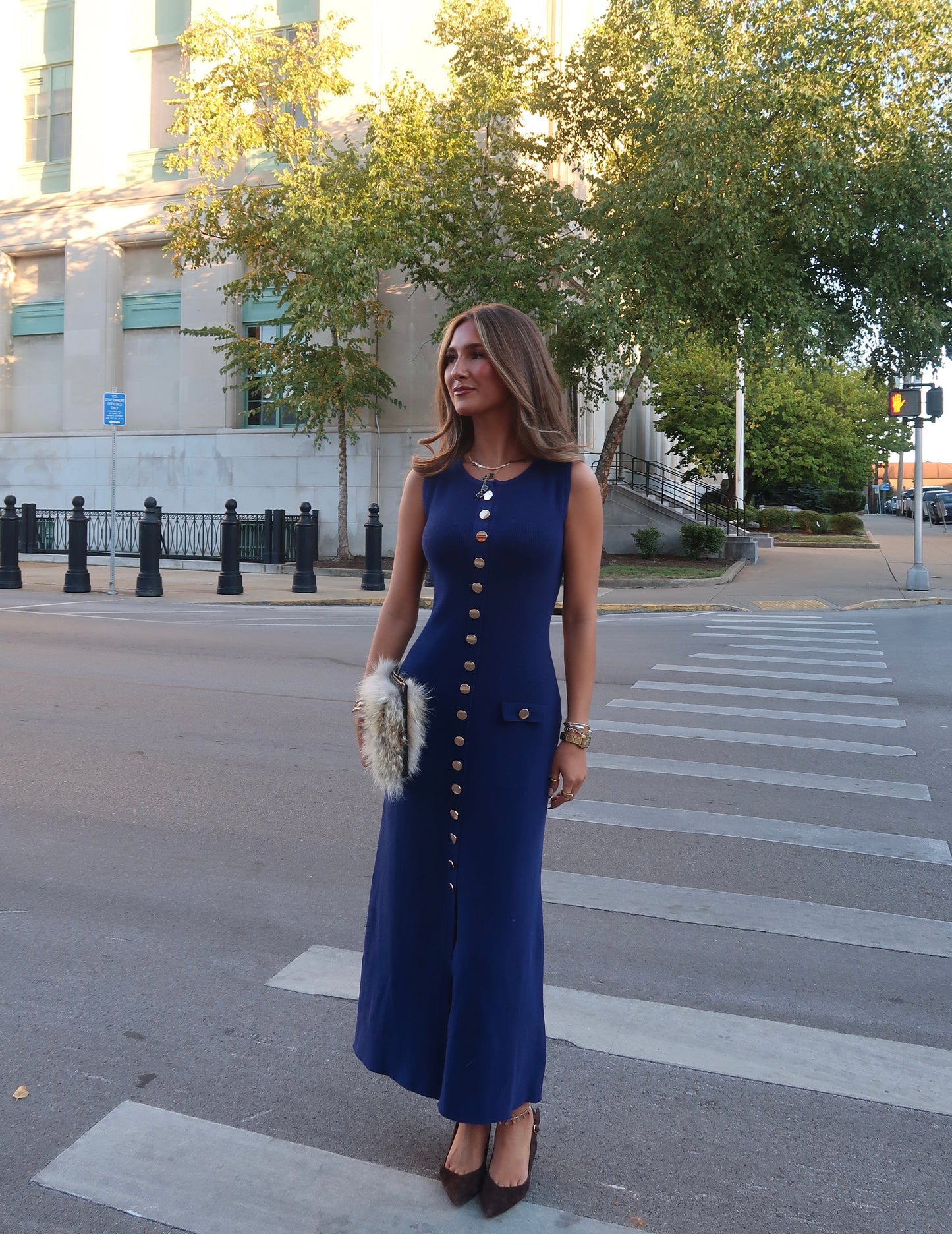 Woodson Knit Midi Dress | Navy