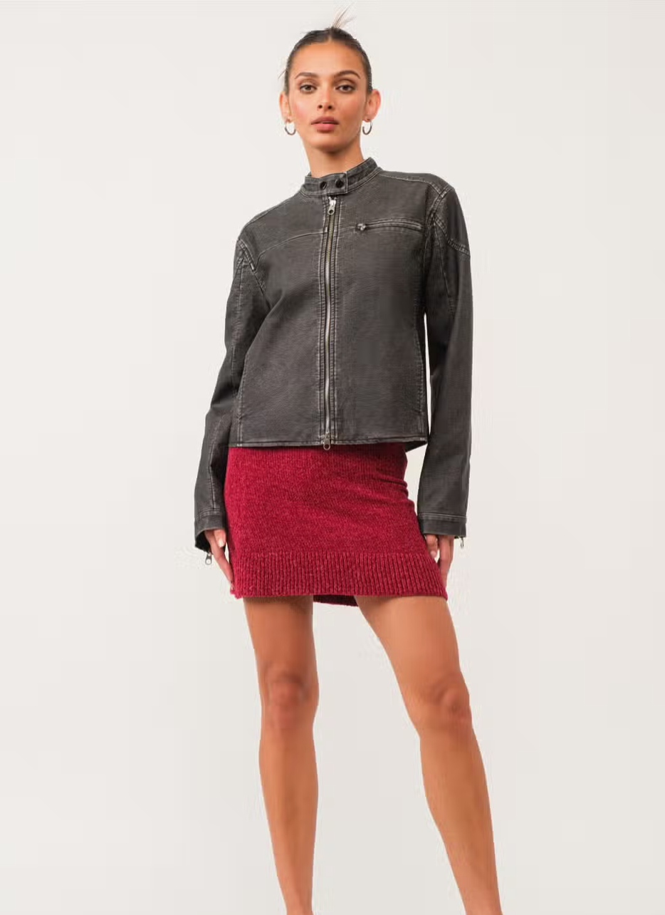 The Maeva Leather Moto Jacket
