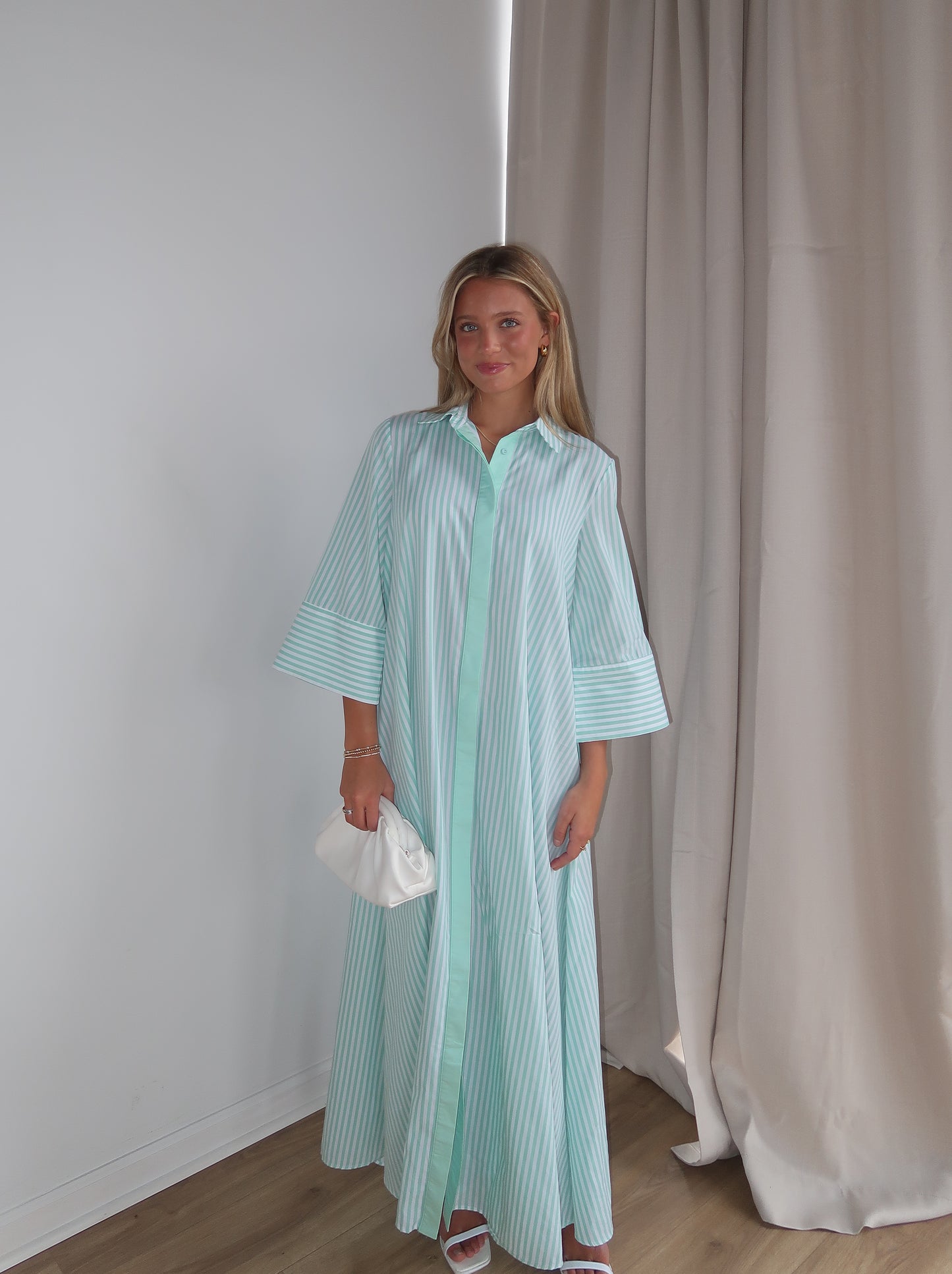 Saylor Striped Maxi Dress | Green