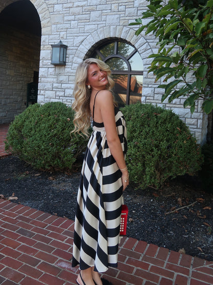 Elle Stripe Midi Dress