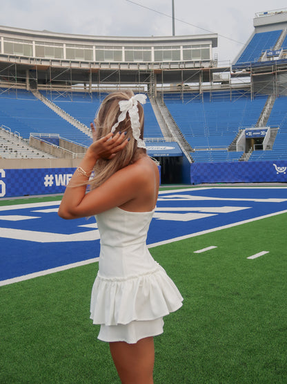 Meet Me At Halftime White Romper