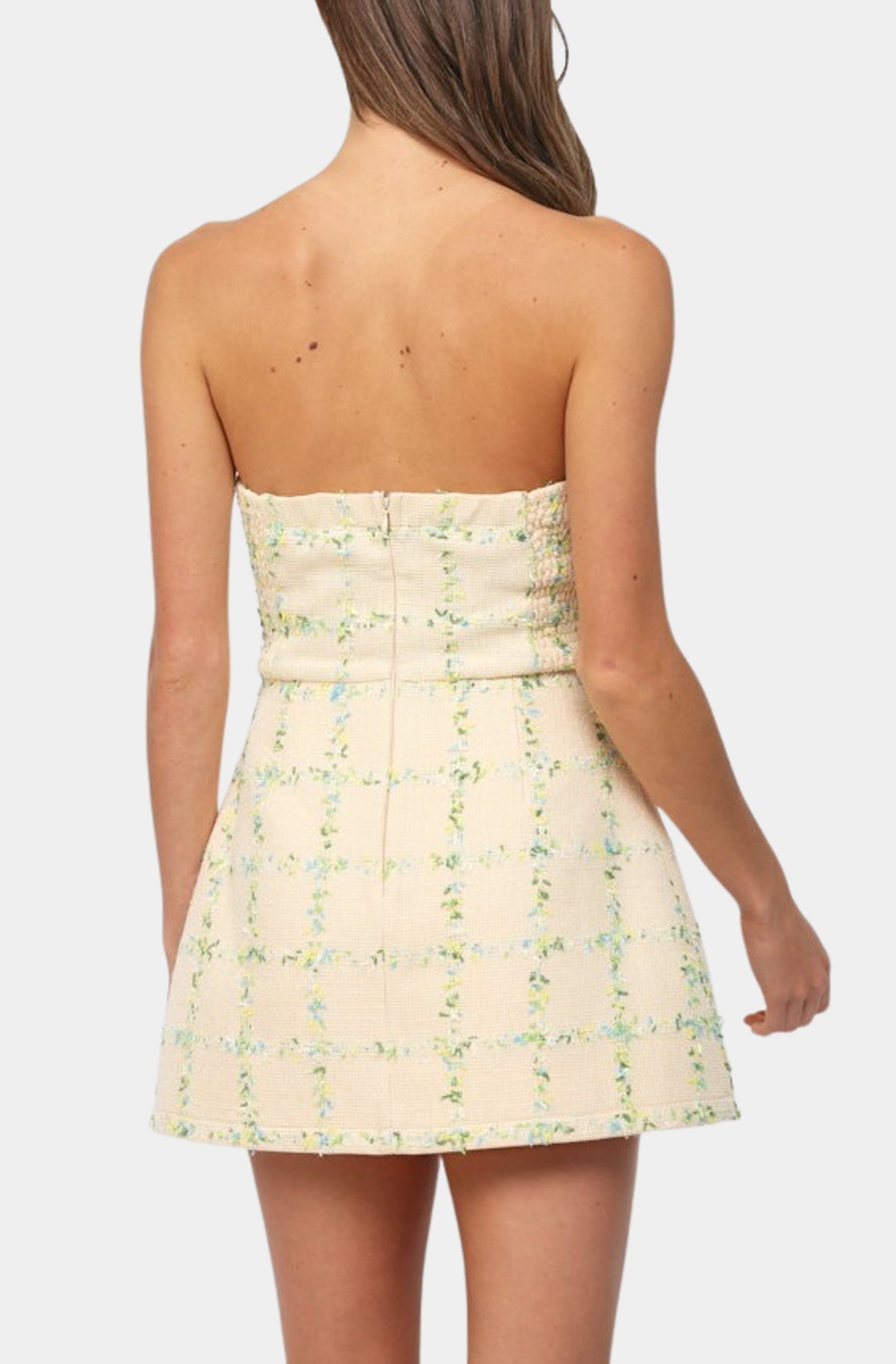 Charlotte Tweed Mini Dress | Butter Yellow