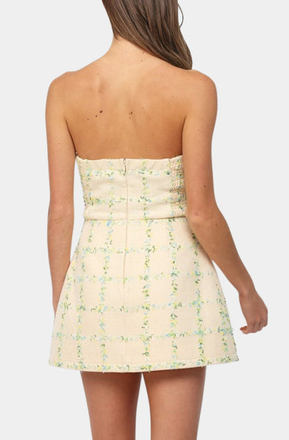 Charlotte Tweed Mini Dress | Butter Yellow