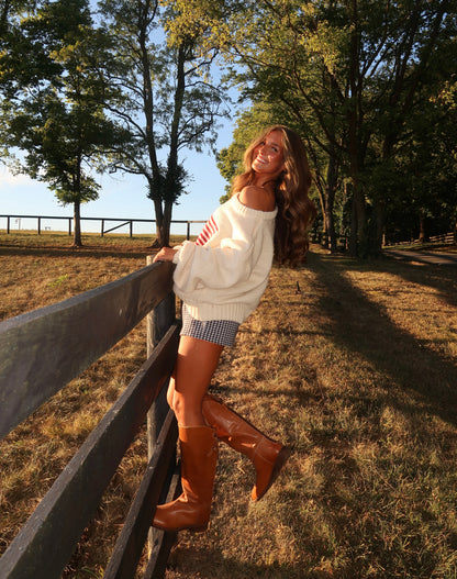 Ralph American Flag Sweater | Cream