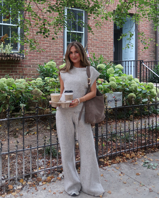 Coffee Run Knit Pants | Taupe