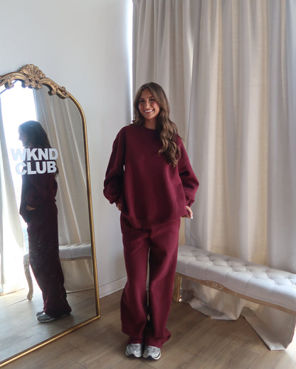Haven Wide Leg Sweatshirt | Black Cherry