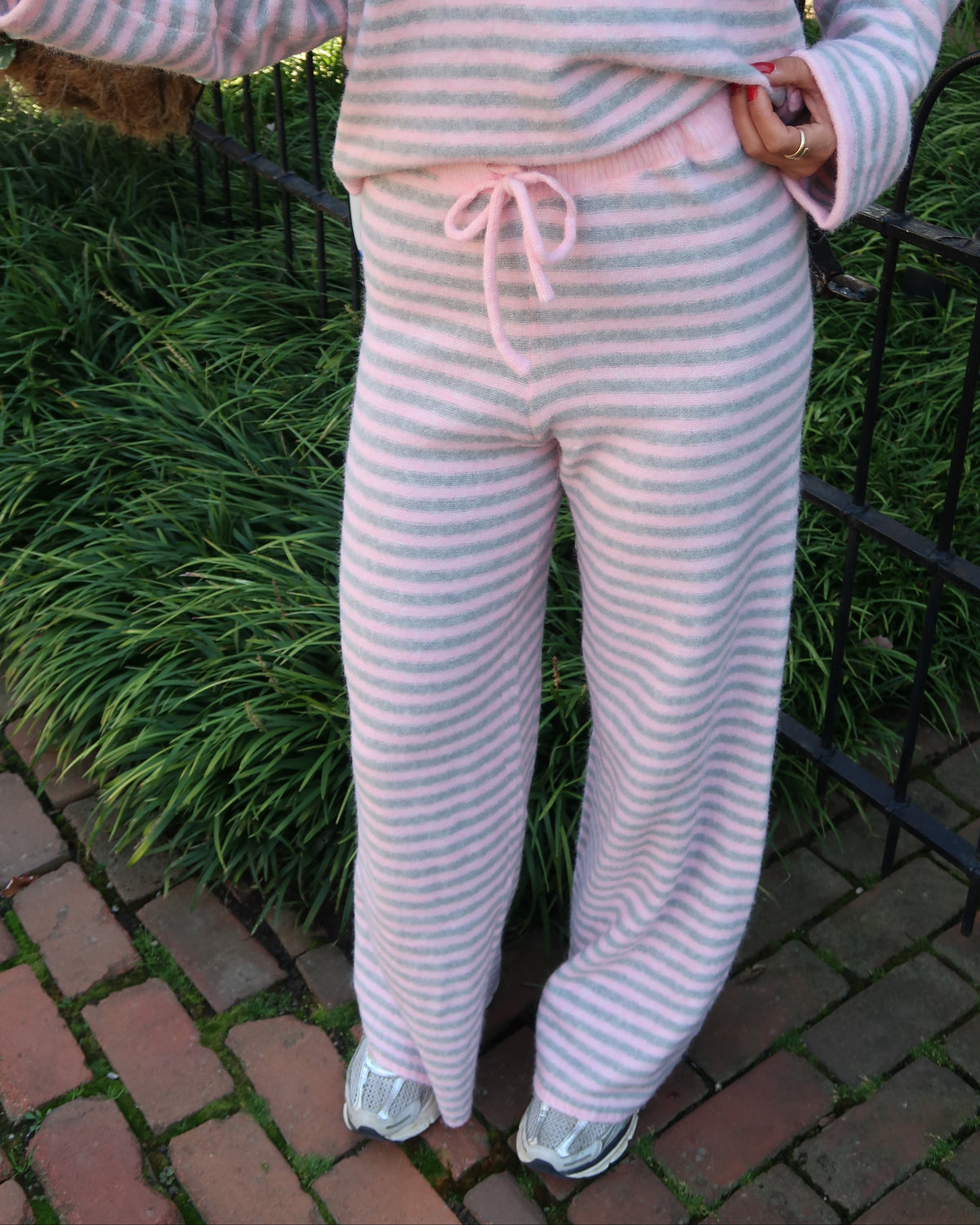 Cloud Knit Stripe Pants | Bubblegum