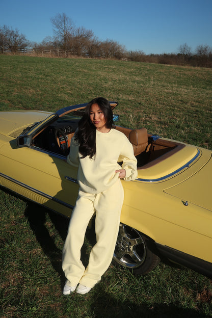 Haven Wide Leg Sweatshirt | Butter Yellow