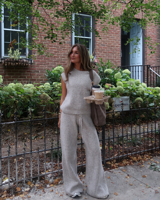 Coffee Run Knit Top | Taupe