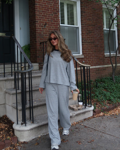 Campus Stripe Pants | Grey