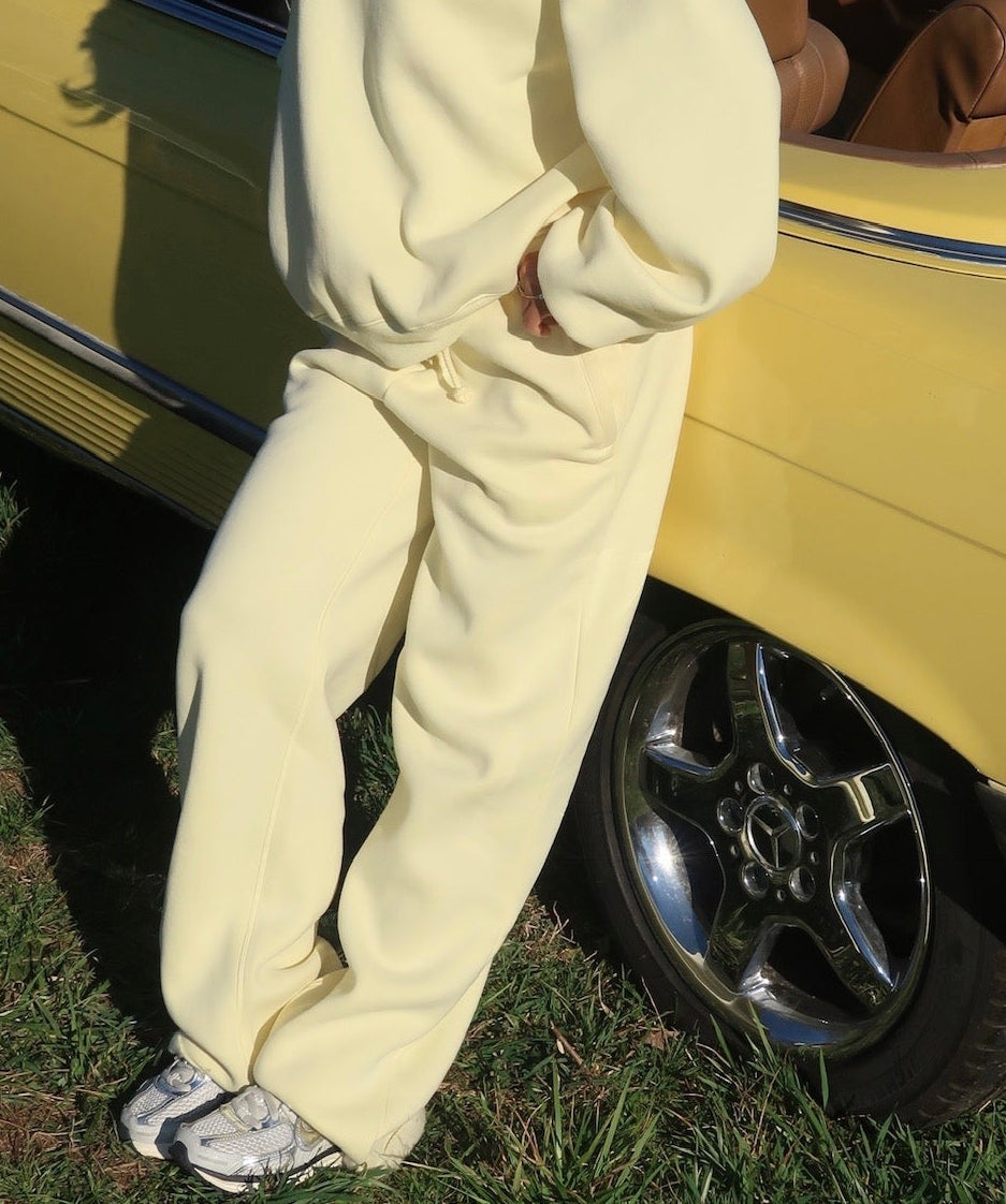 Haven Wide Leg Sweatpants | Butter Yellow
