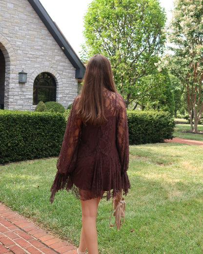 Emerson Lace Mini Dress | Brown