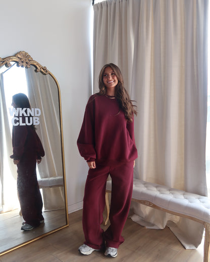 Haven Wide Leg Sweatshirt | Black Cherry