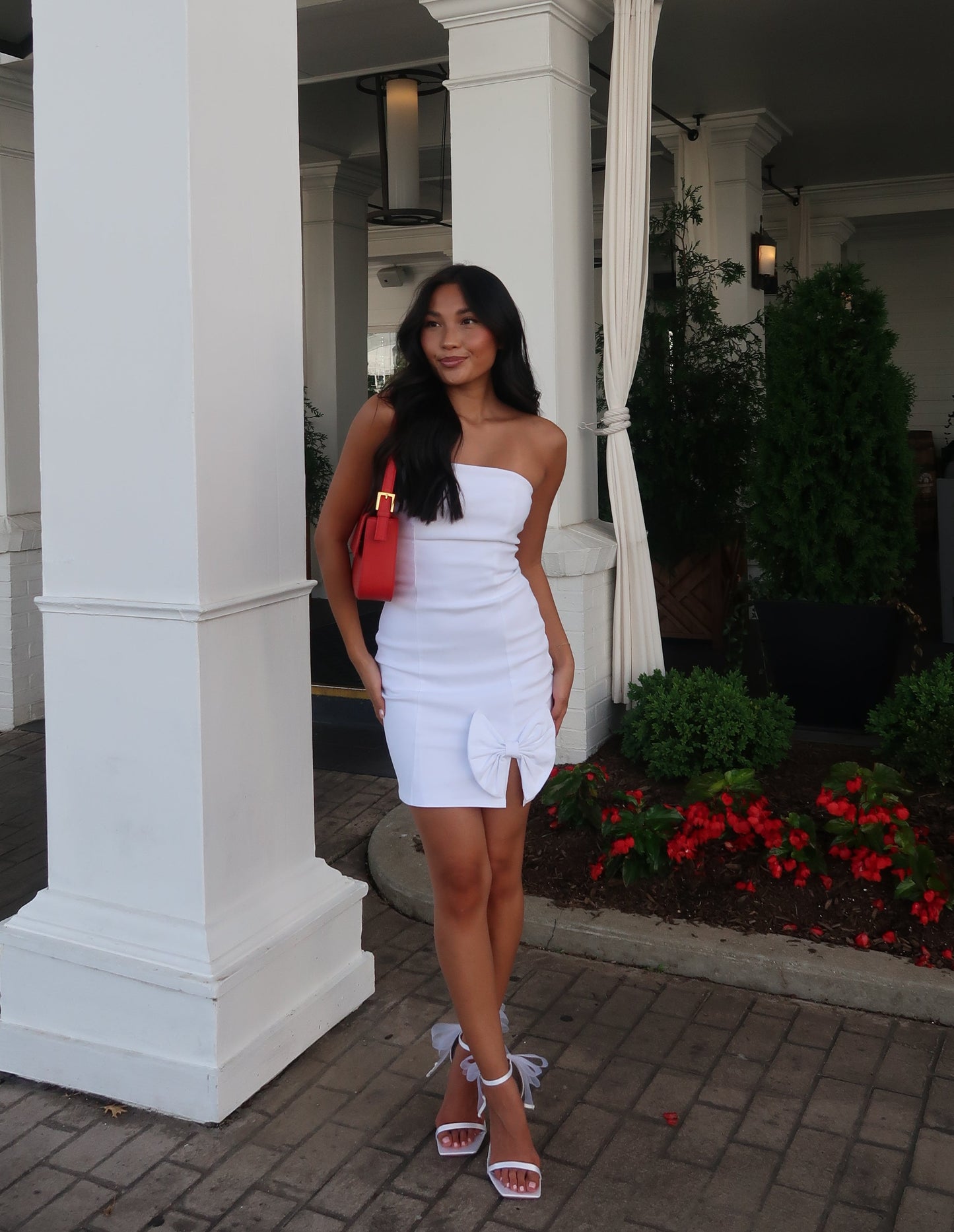 Amelia White Bow Dress