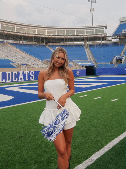 Meet Me At Halftime White Romper